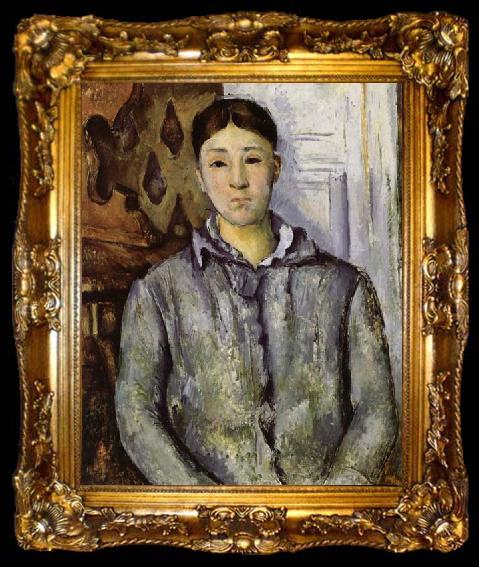 framed  Paul Cezanne Madame Cezanne in Blue, ta009-2